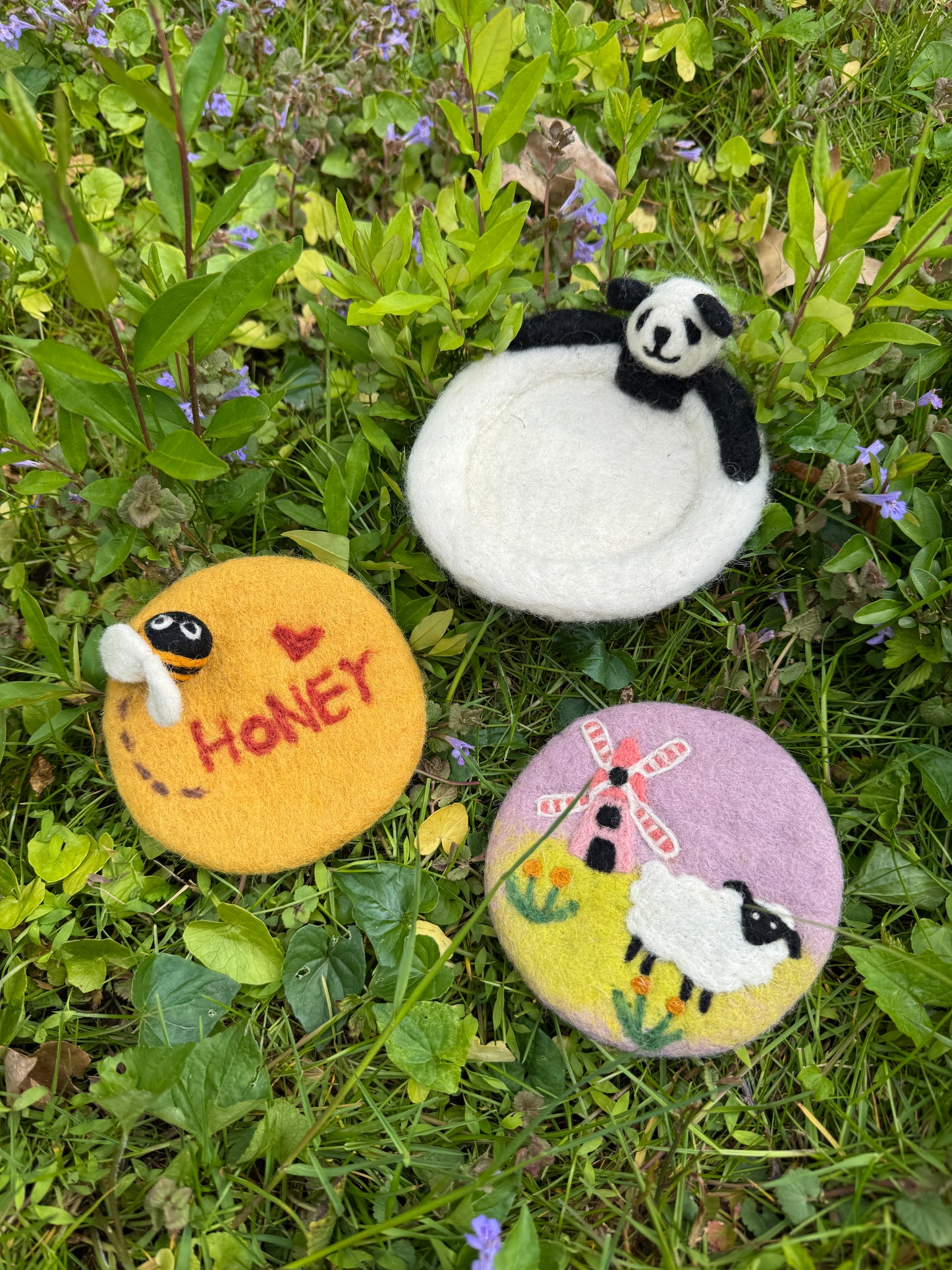 Cheesenut Handmade Wool Felt Coaster | Cute Fruit & Animal Shaped Drink Coaster, Natural Pure Wool Absorbent Table Decor for Coffee Mug & Tea Cup