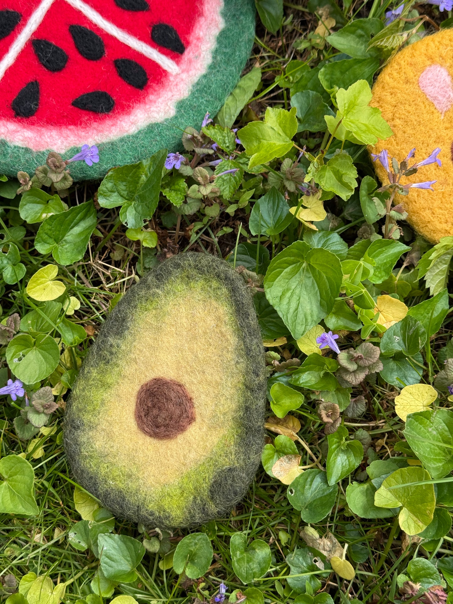 Cheesenut Handmade Wool Felt Coaster | Cute Fruit & Animal Shaped Drink Coaster, Natural Pure Wool Absorbent Table Decor for Coffee Mug & Tea Cup