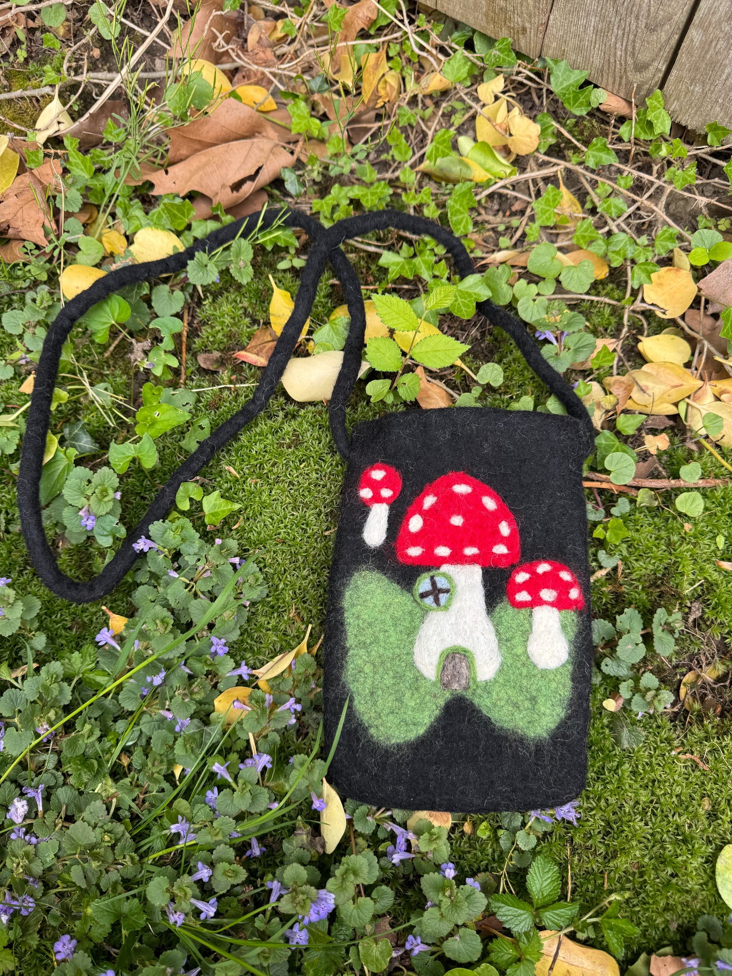 Cheesenut Handmade Wool Felt Mini Crossbody Bag | Whimsical Fruit & Forest Animal Small Purse, Pure Wool Handcrafted Kids Coin & Accessory Pouch